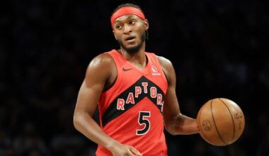 Raptors' Quickley questionable vs. Clippers, Barrett and Poeltl out