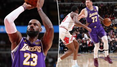 Luka Doncic, LeBron James lead Lakers to win over Bulls