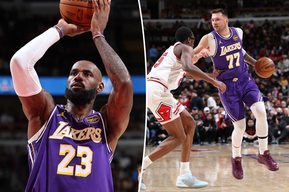 Luka Doncic, LeBron James lead Lakers to win over Bulls