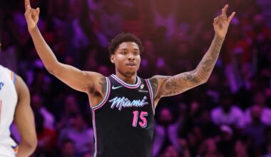 Miami Heat's Myron Gardner showing good form, good spirit