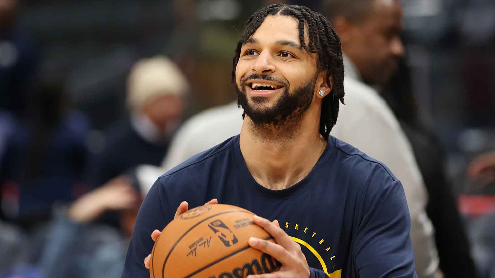 Nuggets guard Jamal Murray smiles