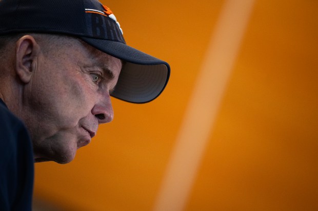 Denver Broncos head coach Sean Payton takes questions from the media after a Broncos team practice on Friday, Jan. 9, 2026, at Broncos Park Powered by CommonSpirit in Centennial, Colo. (Photo by Timothy Hurst/The Denver Post)