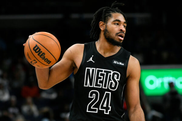 Brooklyn Nets guard Cam Thomas (24) plays in the second half of an NBA basketball game against the Memphis Grizzlies Sunday, Jan. 11, 2026, in Memphis, Tenn. (AP Photo/Brandon Dill)