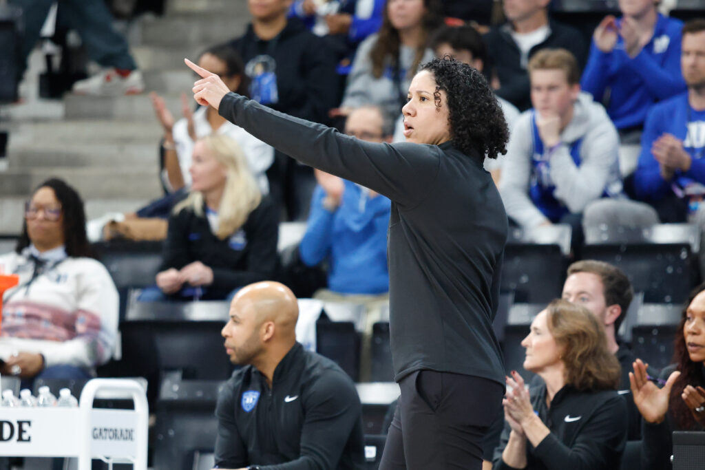 Duke Blue Devils head coach Kara Lawson