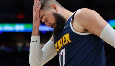 Jonas Valanciunas is one of six Nuggets who are the team's injury report.
