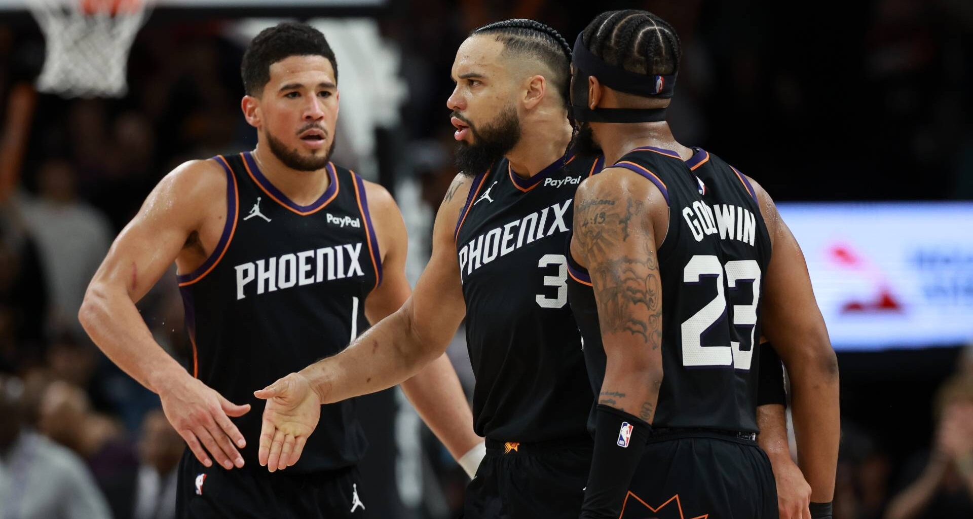 Suns' Devin Booker, Dillon Brooks and Jordan Goodwin