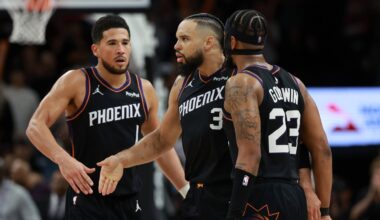 Suns' Devin Booker, Dillon Brooks and Jordan Goodwin