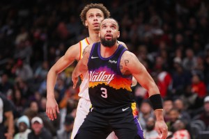 Devin Booker Devin Booker injury Devin Booker injured Devin Booker ankle Phoenix Suns Atlanta Hawks Suns fans react