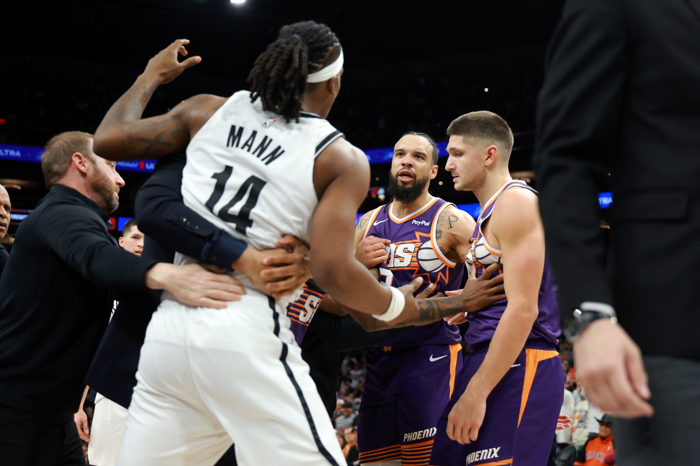 Phoenix Suns Brooklyn Nets NBA Suns Nets fight