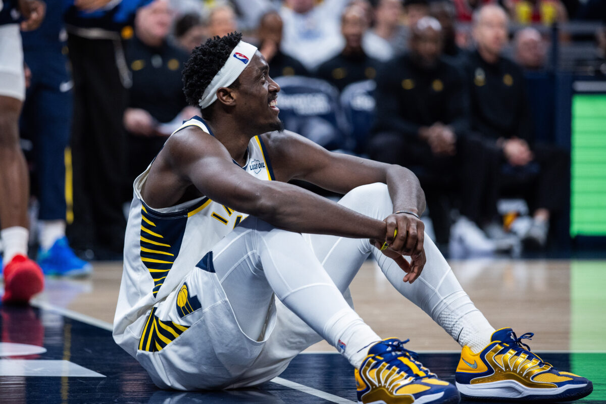 Jan 28, 2026; Indianapolis, Indiana, USA;  Indiana Pacers forward Pascal Siakam (43) in the second half against the Chicago Bulls at Gainbridge Fieldhouse