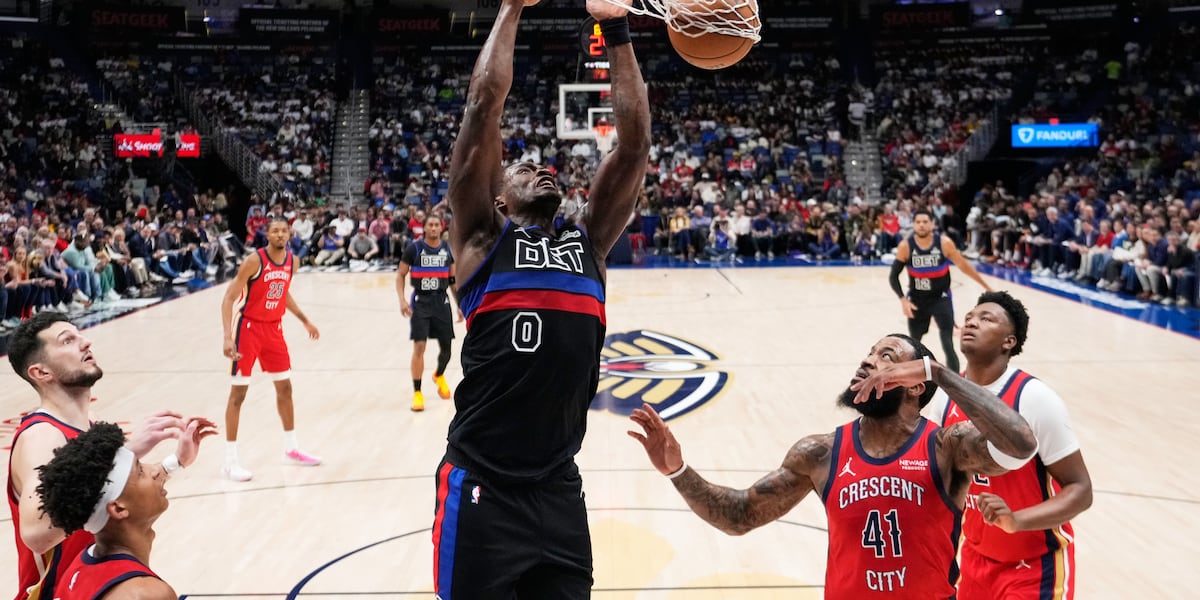 Pistons never trail while cruising to fourth straight win, 112-104 over struggling Pelicans
