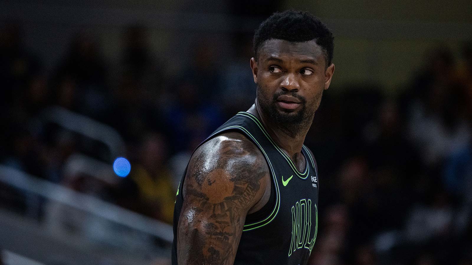 New Orleans Pelicans forward Zion Williamson (1) in the second half against the Indiana Pacers at Gainbridge Fieldhouse.
