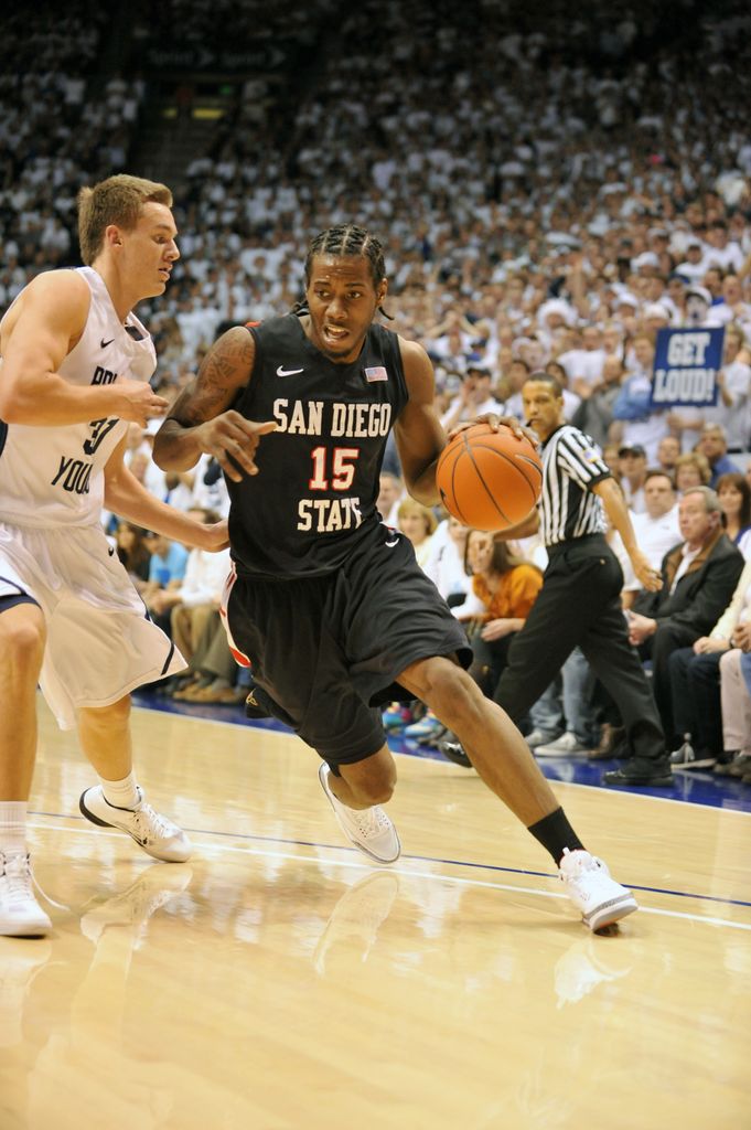 Kawhi Leonard during his college basketball days