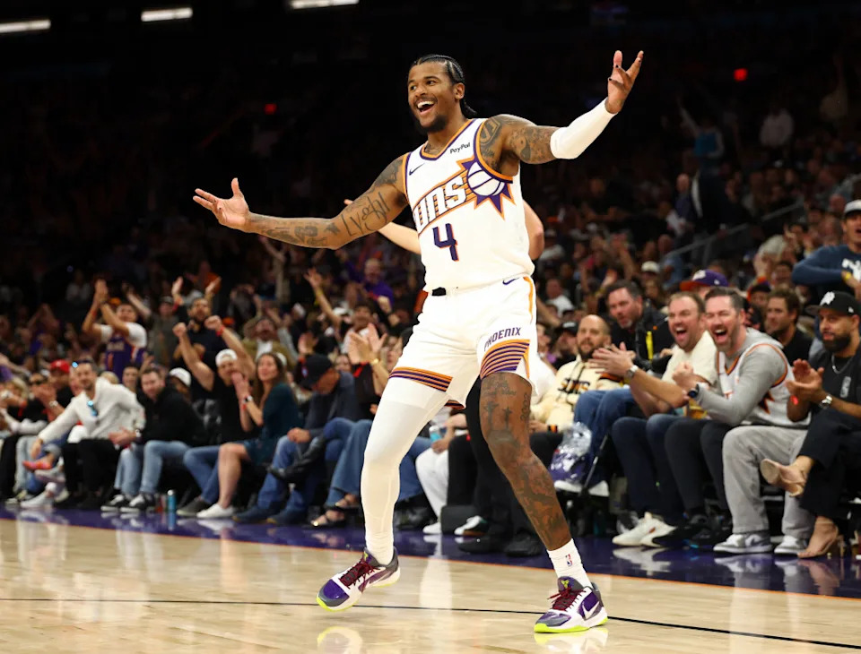 Phoenix Suns guard Jalen Green (4)Mark J&period; Rebilas-Imagn Images