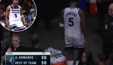 Anthony Edwards leaves Timberwolves bench midgame in shocking scene