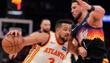 Suns’ Devin Booker rolls his ankle and Jalen Green also hurt in loss to Hawks