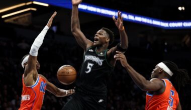 Wolves hit 22 3-pointers, coast to 123-111 win over Thunder