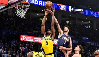 Andrew Nembhard, Jarace Walker help short-handed Pacers outlast Thunder 117-114 in Finals rematch