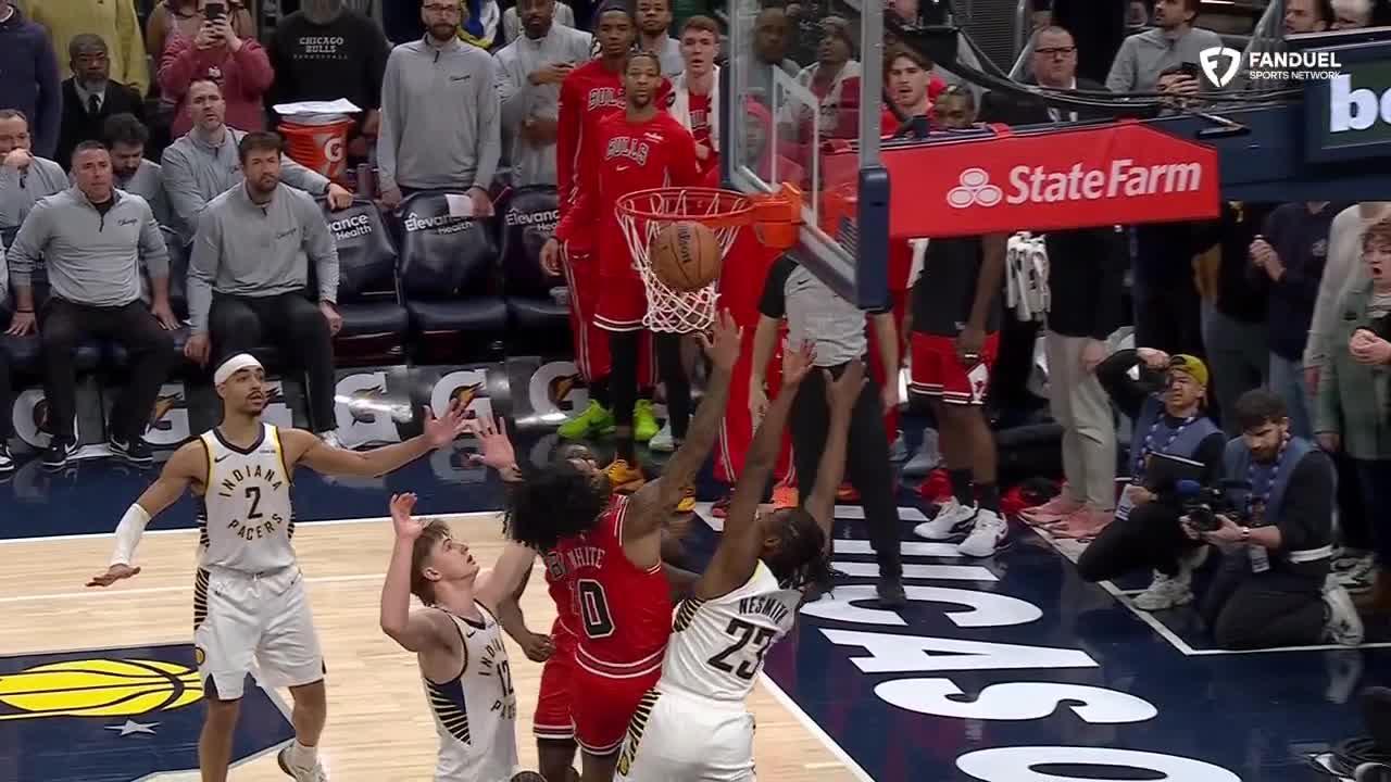 Aaron Nesmith makes go-ahead layup and game-saving block as Pacers rally past Bulls 113-110
