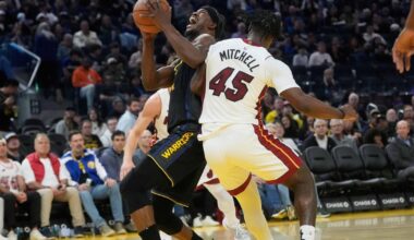 Golden State Warriors star Jimmy Butler goes down with right knee injury in win over Heat