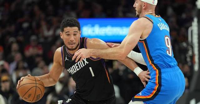 Devin Booker hits a 3-pointer with 0.7 seconds left to lift Suns over NBA-best Thunder 108-105
