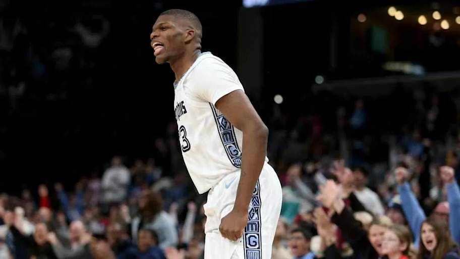 Memphis Grizzlies forward Cedric Coward reacts during the fourth quarter against the Brooklyn Nets