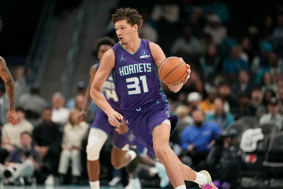 Charlotte Hornets forward Tidjane Salaun (31)Jim Dedmon-Imagn Images