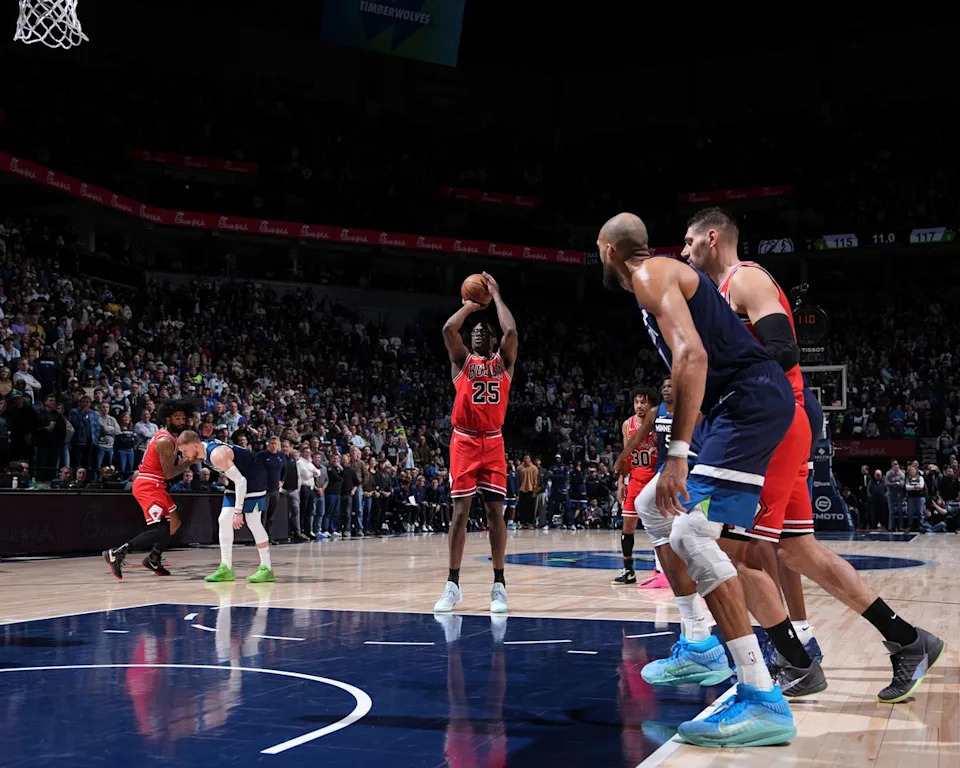  Jordan Johnson/NBAE via Getty The Chicago Bulls play against the Minnesota Timberwolves at Target Center in Minneapolis on Jan. 22, 2026