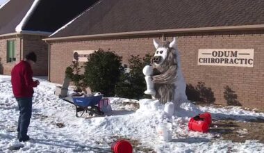 'Snow sculpture king' creates giant Rumble in Oklahoma City