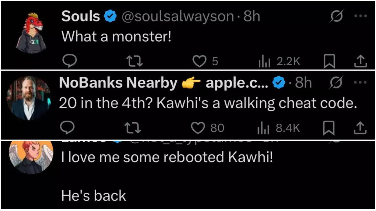 Fans react to Kawhi Leonard's performance against Jazz. (Image via X) Fans react to Kawhi Leonard's performance against Jazz.