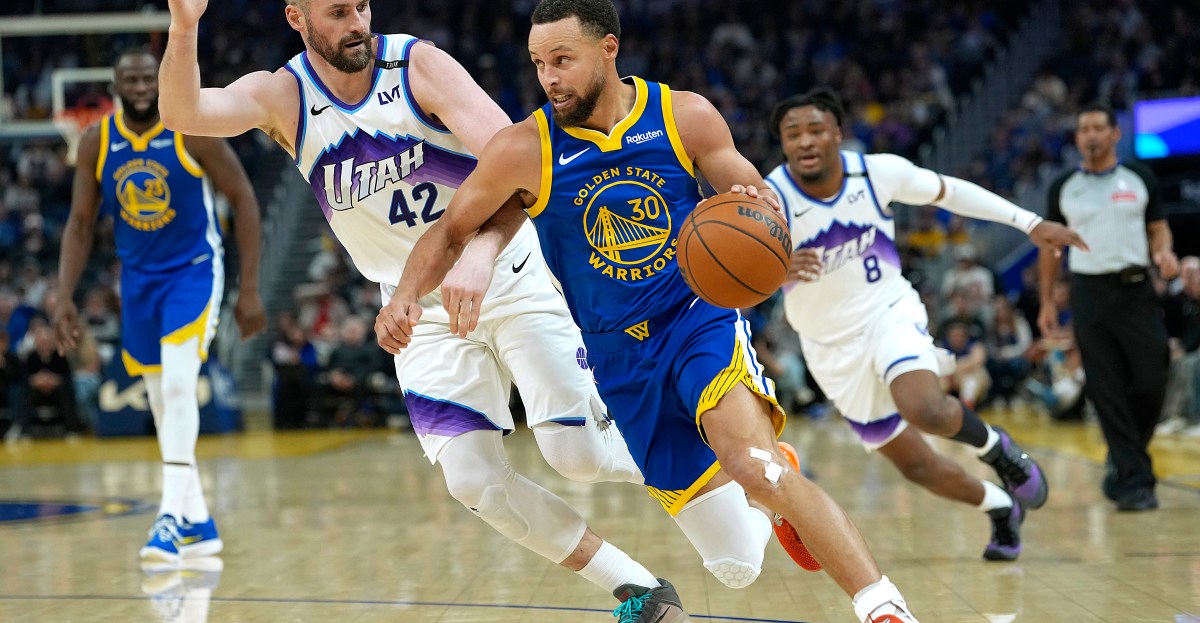 Warriors power through Jazz, 123-114, behind Steph Curry’s 31 points