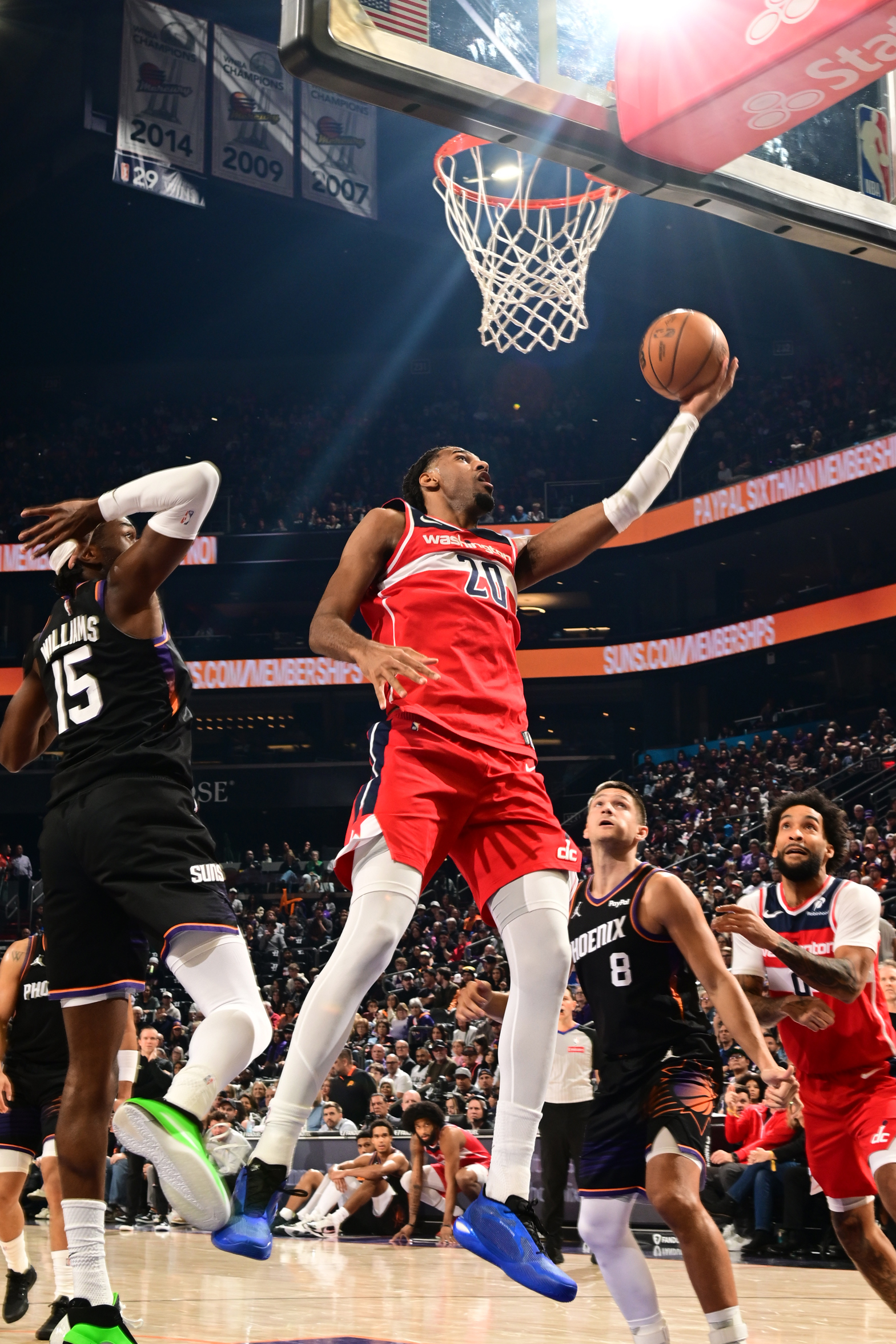 Washington Wizards center Alex Sarr played well in the team’s loss to the Phoenix Suns.