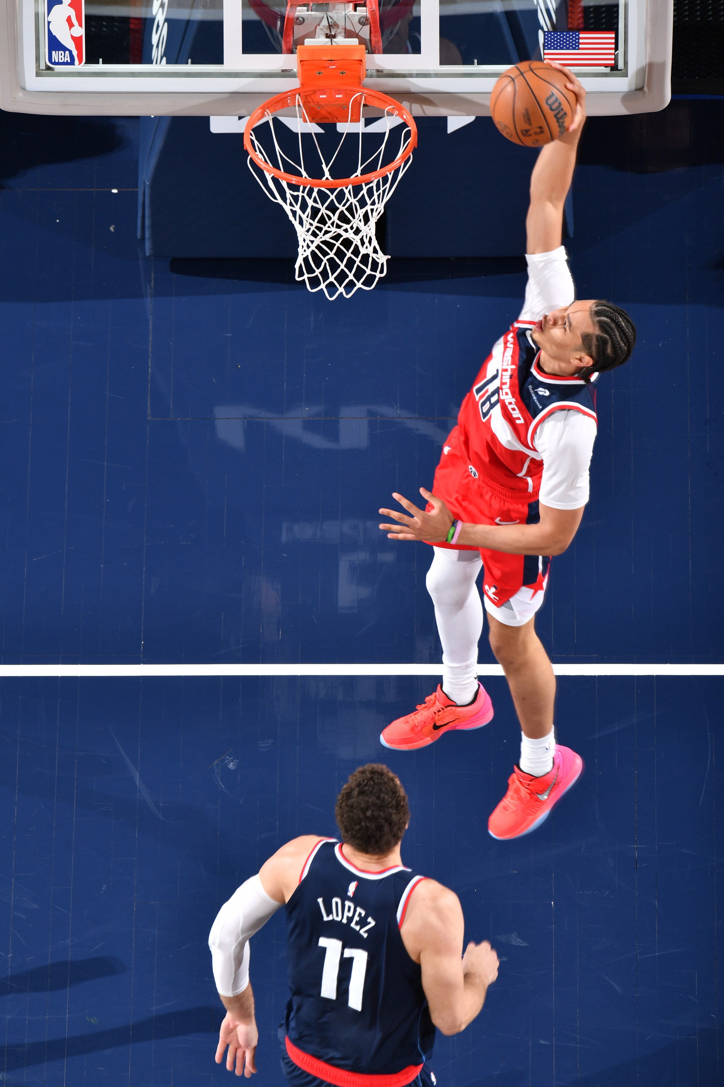 Wizards wing Kyshawn George played well in the team’s loss to the Los Angeles Clippers.