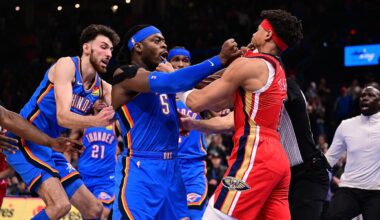 Jeremiah Fears calls out Lu Dort after scuffles in Thunder-Pelicans, Suns-Nets