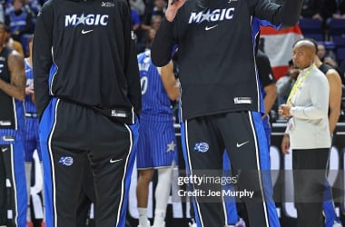 2026 NBA Berlin Game - Memphis Grizzlies v Orlando MagicBERLIN, GER - JANUARY 15: Moritz Wagner #21 and Franz Wagner #22 of the Orlando Magic talks to the crowd before the game against the Memphis Grizzlies as part of the 2026 NBA Berlin Game on January 15, 2026 at Uber Arena in Berlin, Germany. NOTE TO USER: User expressly acknowledges and agrees that, by downloading and or using this photograph, User is consenting to the terms and conditions of the Getty Images License Agreement. Mandatory Copyright Notice: Copyright 2026 NBAE (Photo by Joe Murphy/NBAE via Getty Images)