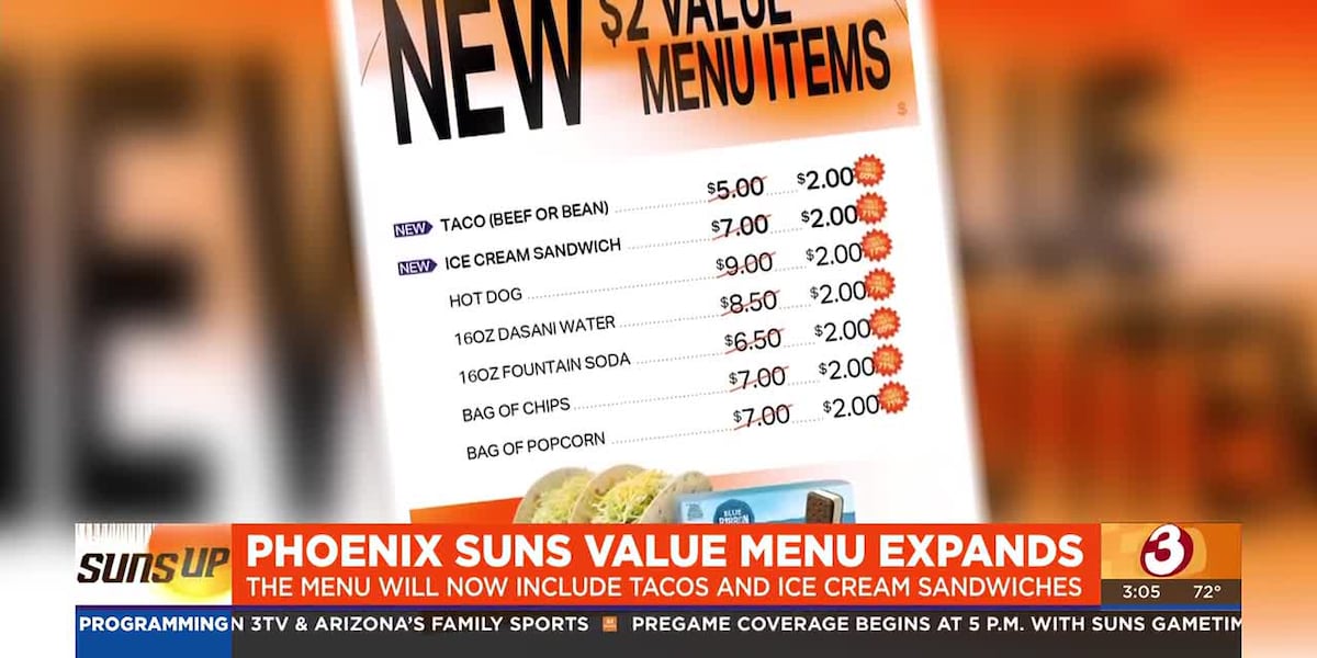 Phoenix Suns expanding value menu with new items