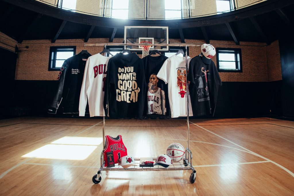 The Bulls announced an exclusive, co-branded retail collection with Rose, titled The Rose Collection, featuring items including a hoodie, letterman jacket and several shirts.