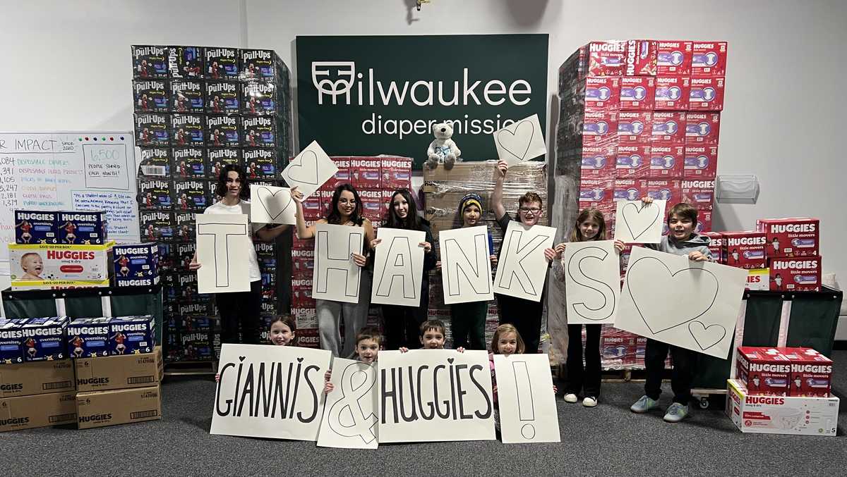 Giannis and Huggies donate to Milwaukee Diaper Mission