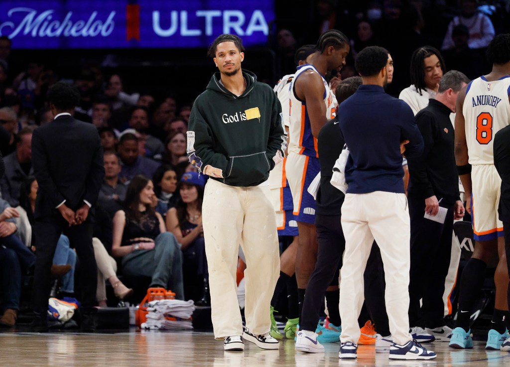 Josh Hart in plain clothes in the first half at Madison Square Garden in Manhattan, New York, Saturday, January 03, 2026. 