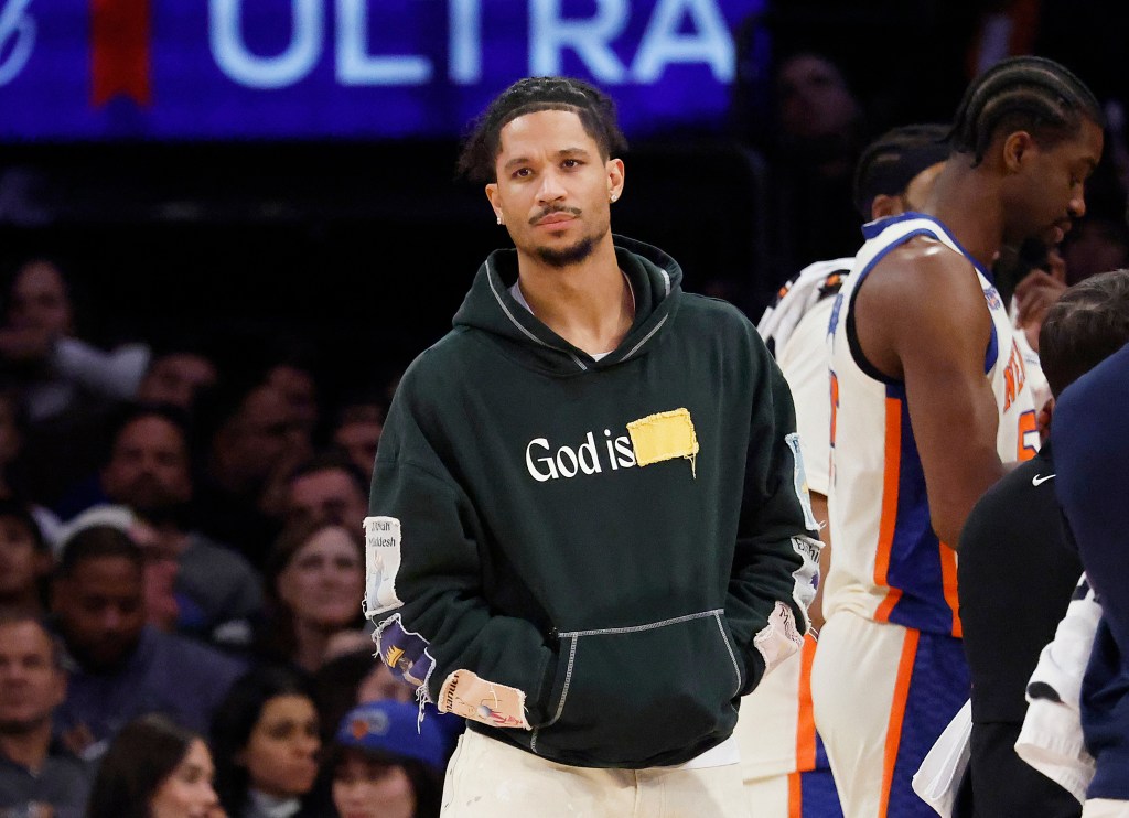 Josh Hart in plain clothes in the first half at Madison Square Garden in Manhattan, New York, Saturday, January 03, 2026. 