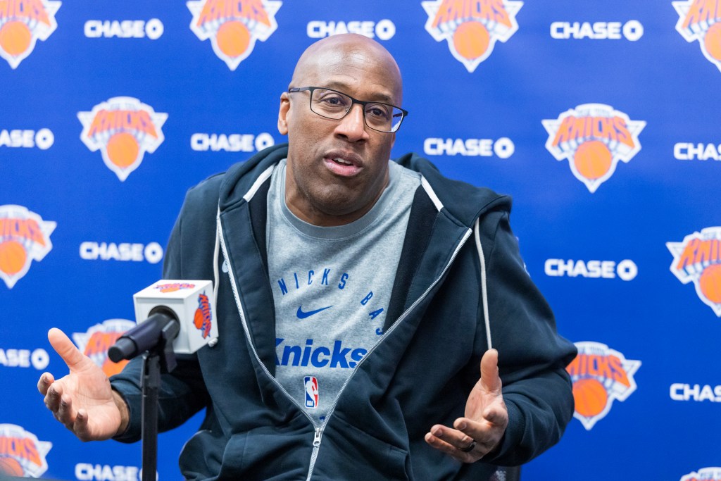 New York Knicks head coach Mike Brown speaks to the media.