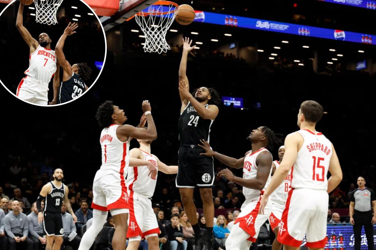 Shorthanded Nets get blown out by Kevin Durant-led Rockets