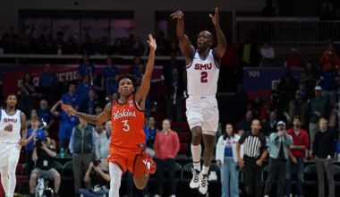 NCAA basketball: SMU’s Boopie Miller stuns Virginia Tech with halfcourt buzzer-beater