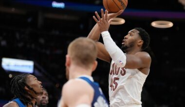 Donovan Mitchell scores 28 points as Cavaliers beat Timberwolves 146-134