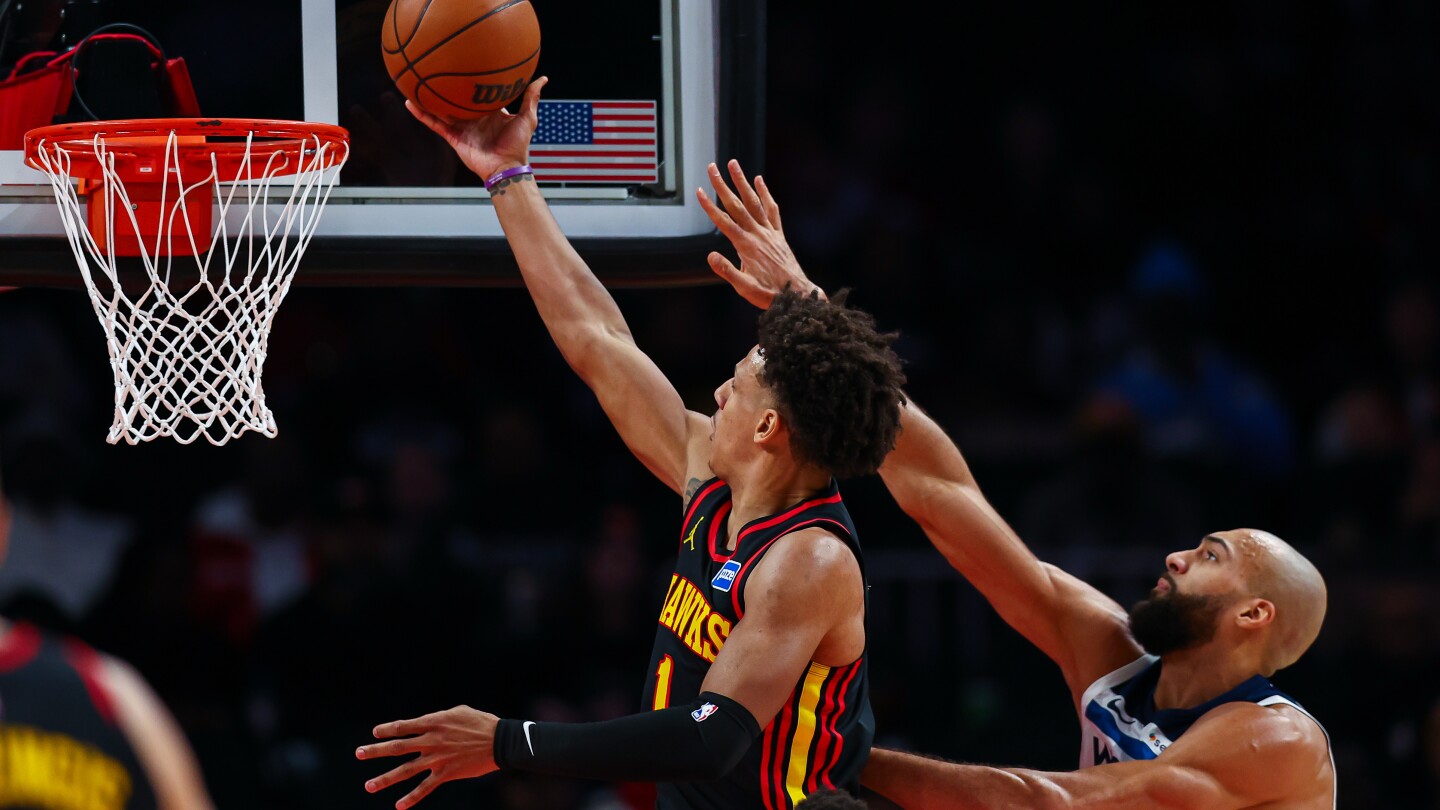Johnson scores 34 points as Hawks crush Timberwolves 126-102 to end 7-game losing streak