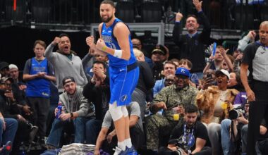 Thompson scores 26 points, moves up 3-point list, as Flagg-less Mavericks cruise past Jazz, 144-122