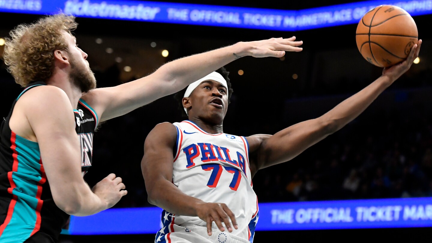 Edgecombe's 3-pointer gives 76ers OT win over Grizzlies