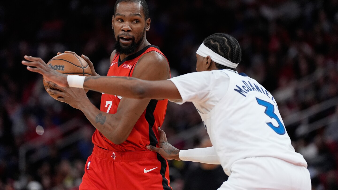Kevin Durant shines with season-high 39 points as Houston Rockets edge Minnesota Timberwolves