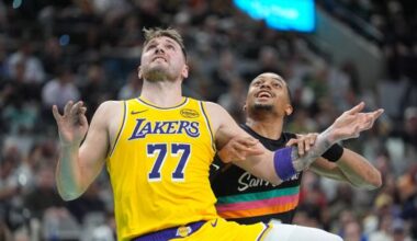 Lakers' offense sputters in short-handed road loss to Spurs