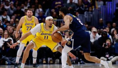 Dončić and defense rally Lakers past Denver, 115-107